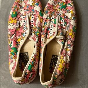 Vans Ladies Sneakers with Pink and Green Cartoon Print